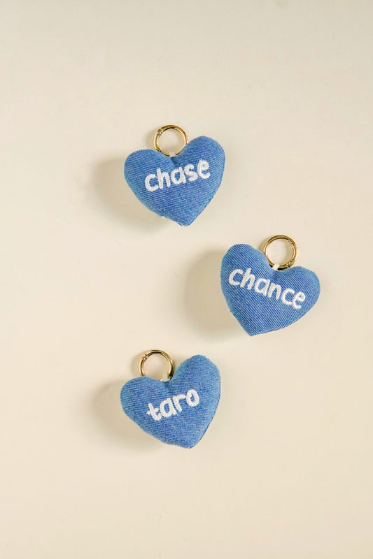 Amor Denim Heart Tag
